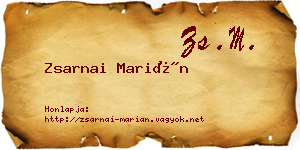 Zsarnai Marián névjegykártya